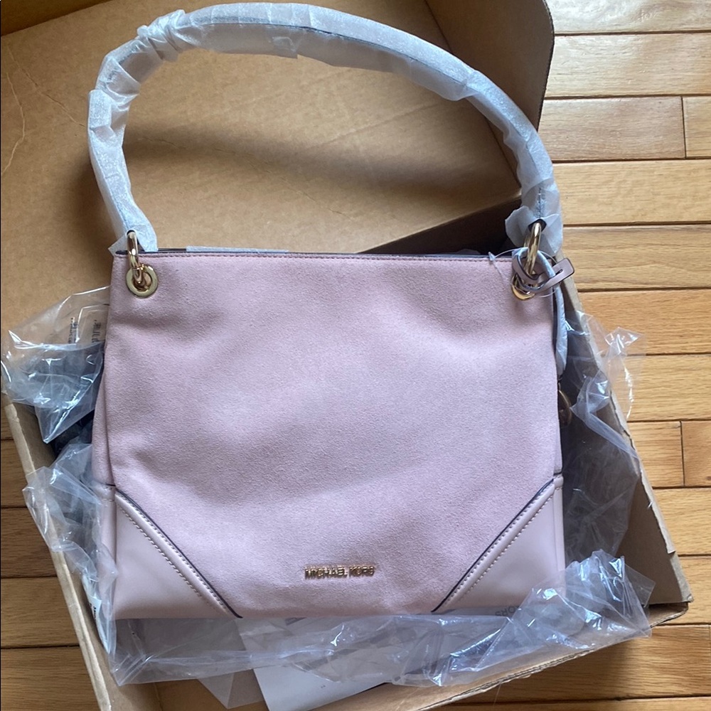 Michael Kors Pink Structured Shoulder Bag with gold Hardware